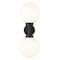 Z-Lite Laurent Outdoor Wall, 2-Light, 8 In.W x 9 In.L x 21 In.H, Black/Opal 597M2-BK - alternate 4